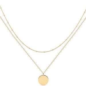 Layered Heart Necklace Pendant Handmade 18k Gold Plated Dainty Gold Choker Arrow